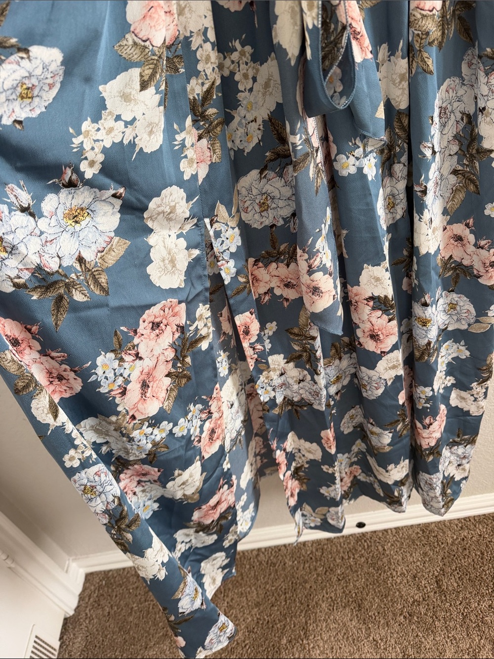 NWT BALTIC BORN Sicily Satin Maxi Dress | Blue Floral. Size XXXL - Picture 6 of 11